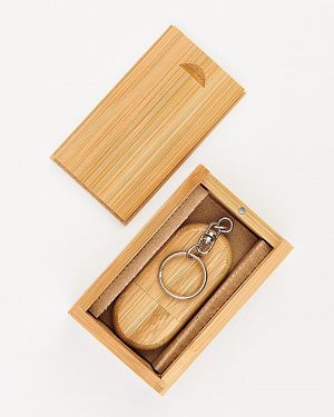 Деревянная флешка 32 GB 3.0 "Овальная брелок" в подарочной коробке