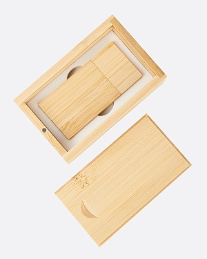 Деревянная флешка Бамбук 32 GB 2.0 "Прямоугольная 2" в подарочной коробке